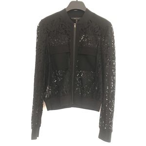 BCBGMAXAZRIA Black Lace zip Jacket